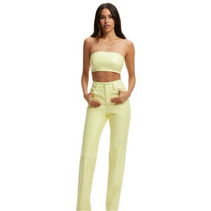 GOOD AMERICAN TOPS | WOMENS BETTER THAN LEATHER BANDEAU KEY-LIME